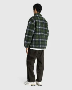 Gramicci Shadow Plaid Sherpa Jacket Olive- Outerwear