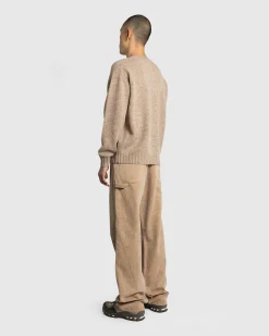 Auralee Shetland Wool Cashmere Knit P/O Beige- Knitwear