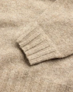 Auralee Shetland Wool Cashmere Knit P/O Beige- Knitwear