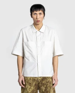 Lemaire Short-Sleeve Pyjama Shirt Pale Mastic- Shirts