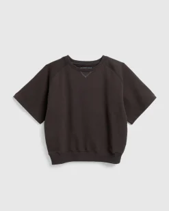 Meta Campania Collective Sigmar Jersey Cotton Short-Sleeve Crew Neck Dark Chocolate Brown- Tops