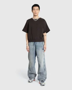 Meta Campania Collective Sigmar Jersey Cotton Short-Sleeve Crew Neck Dark Chocolate Brown- Tops