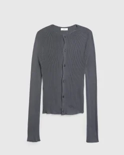 Rier Silk Knit Cardigan Castlerock- Knitwear