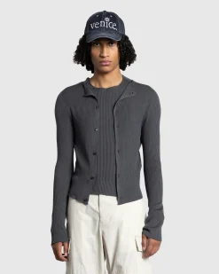 Rier Silk Knit Cardigan Castlerock- Knitwear