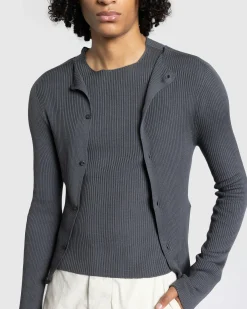 Rier Silk Knit Cardigan Castlerock- Knitwear
