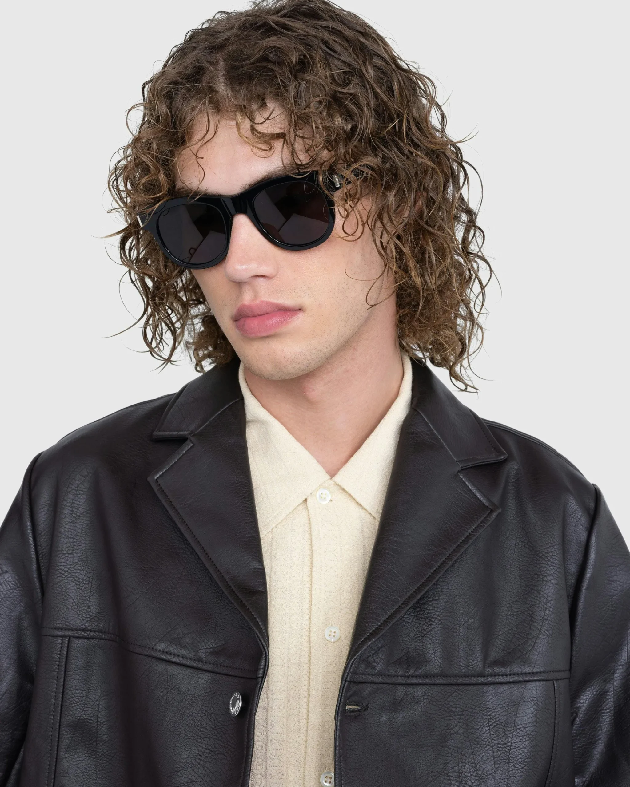 Saint Laurent SL 571 Round Frame Sunglasses Black- Sunglasses