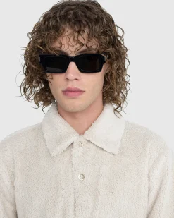 Saint Laurent SL 572 Square Frame Sunglasses Black/Crystal- Sunglasses