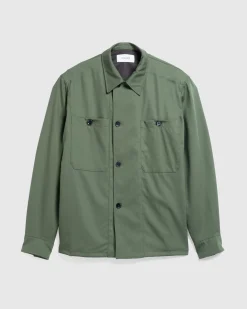 Lemaire Soft Military Overshirt Smoky Green- Shirts