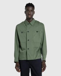 Lemaire Soft Military Overshirt Smoky Green- Shirts