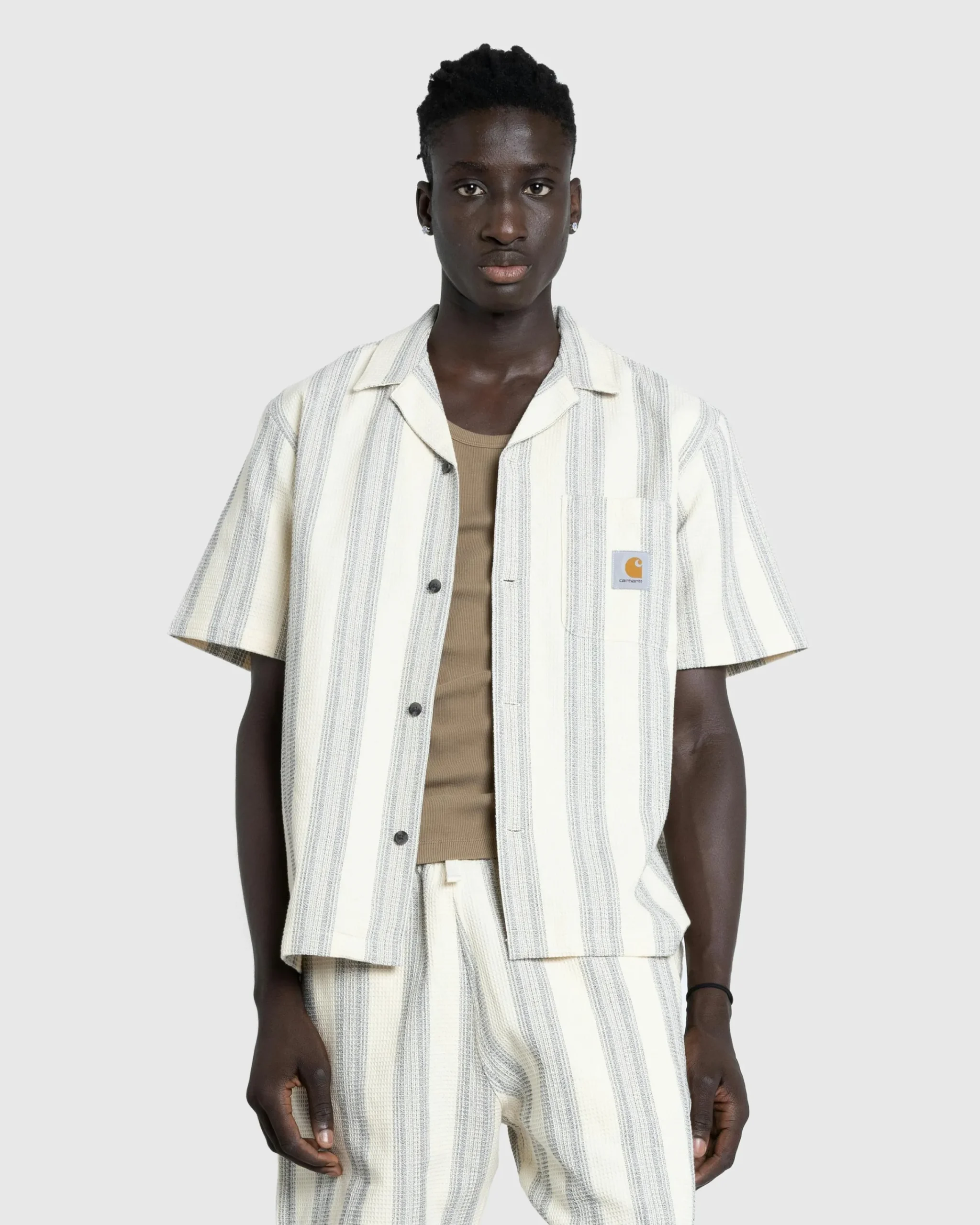 Highsnobiety S/S Dodson Shirt Dodson Stripe Natural- Shirts