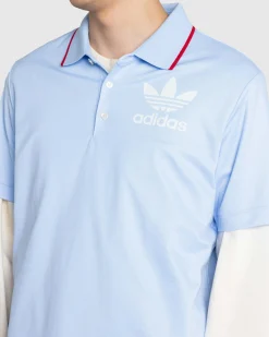 adidas S/S Polo Glow Blue- Tops