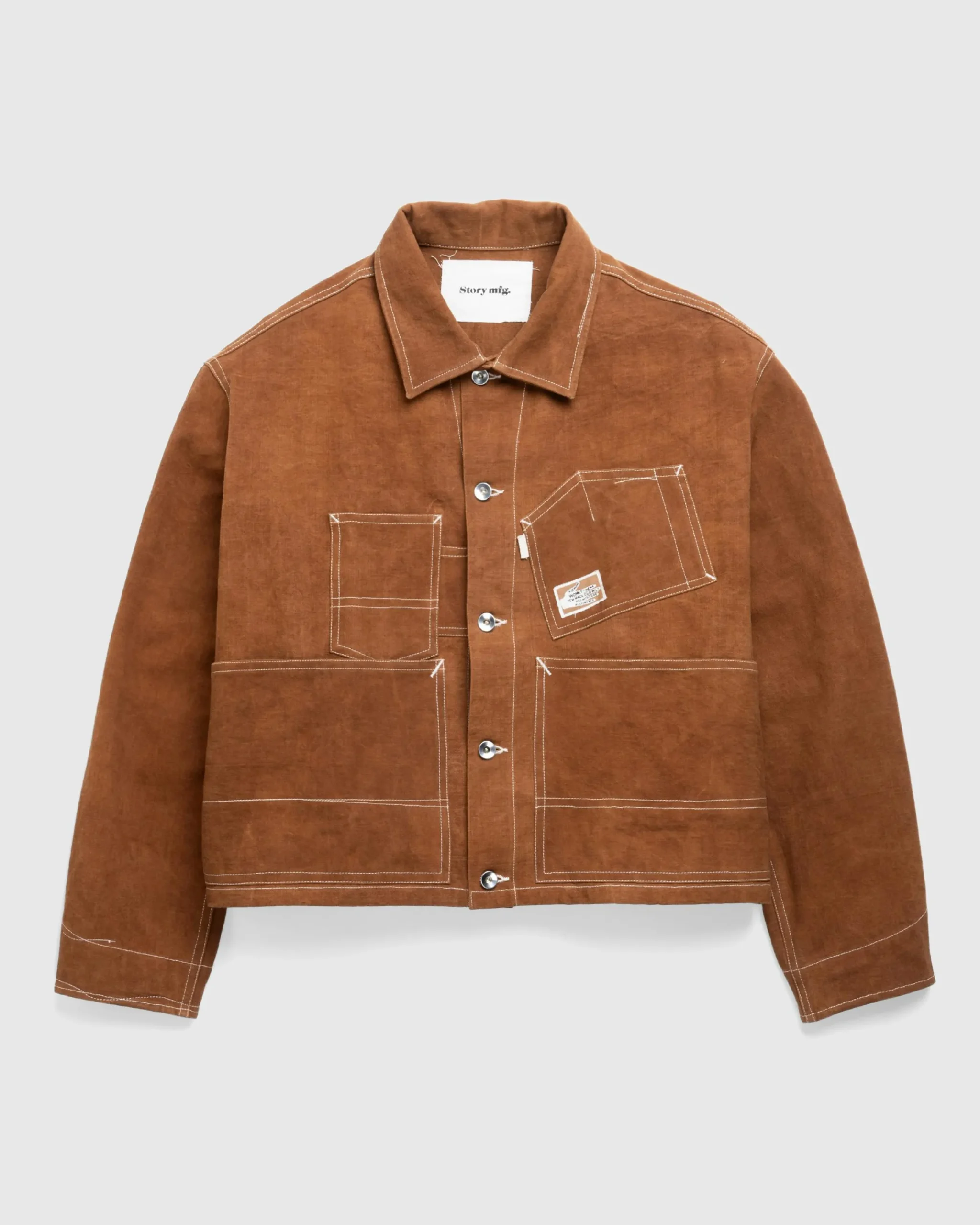 Story mfg. Station Jacket Brown Wonky-Wear- Outerwear