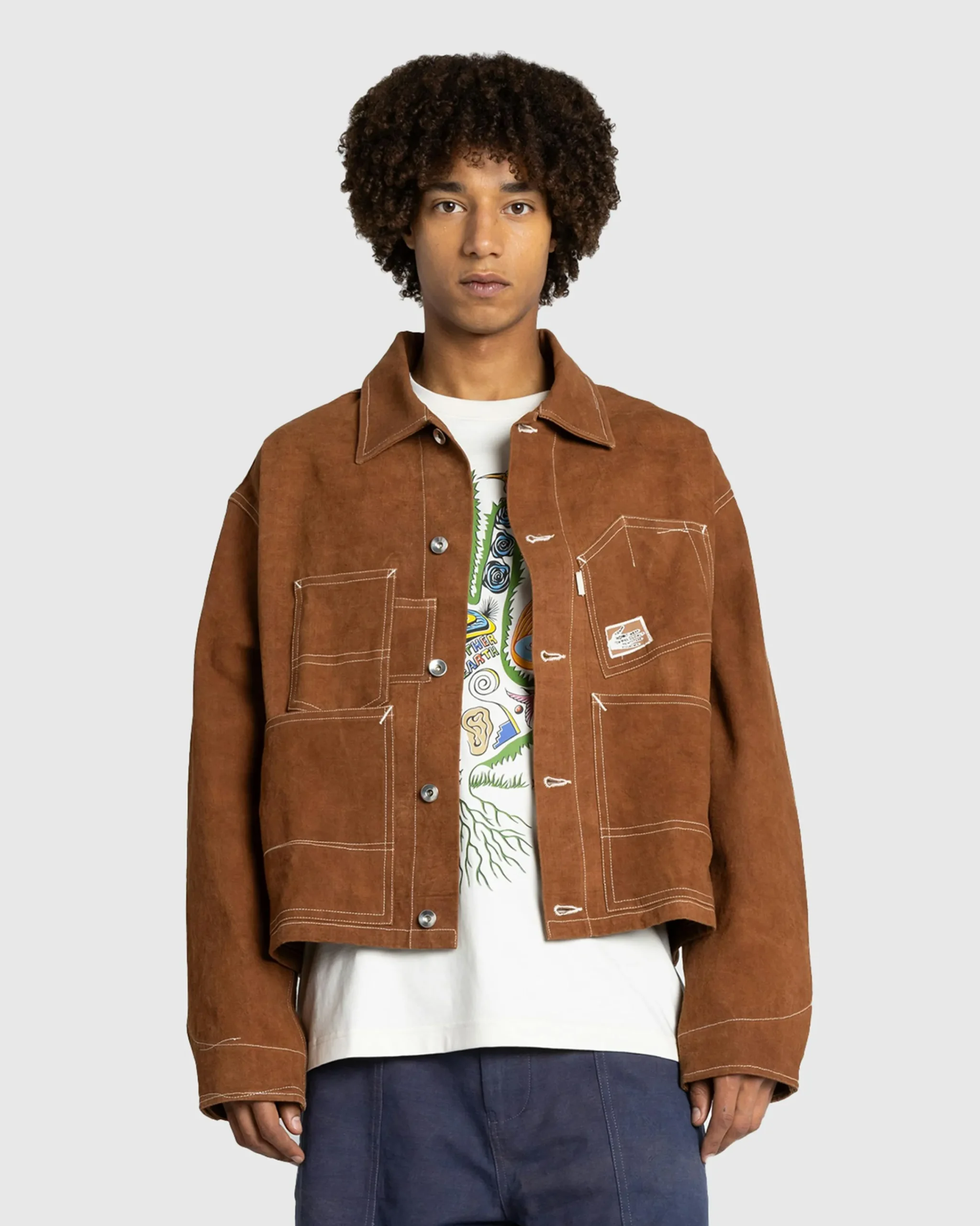 Story mfg. Station Jacket Brown Wonky-Wear- Outerwear
