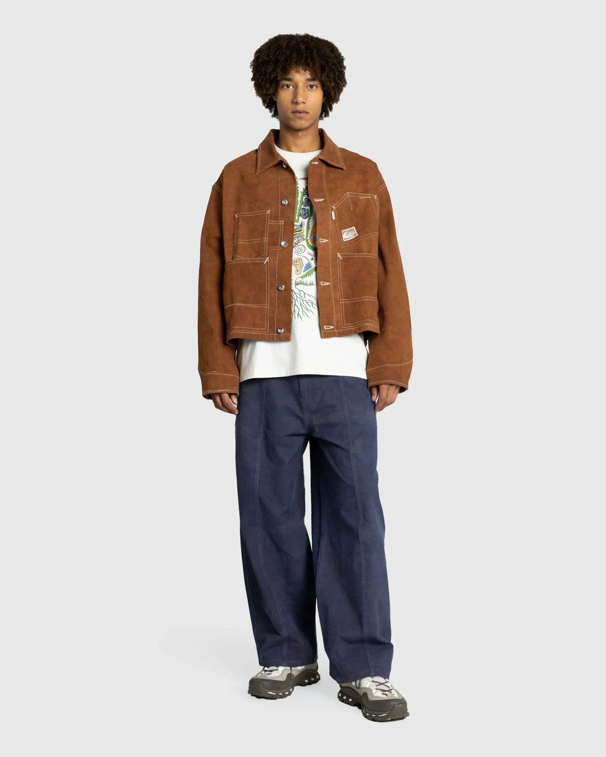 Story mfg. Station Jacket Brown Wonky-Wear- Outerwear