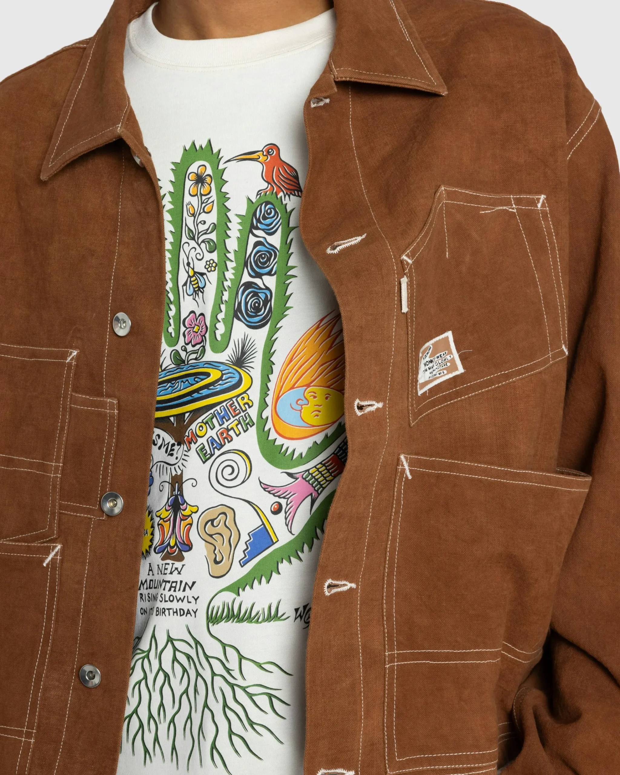 Story mfg. Station Jacket Brown Wonky-Wear- Outerwear