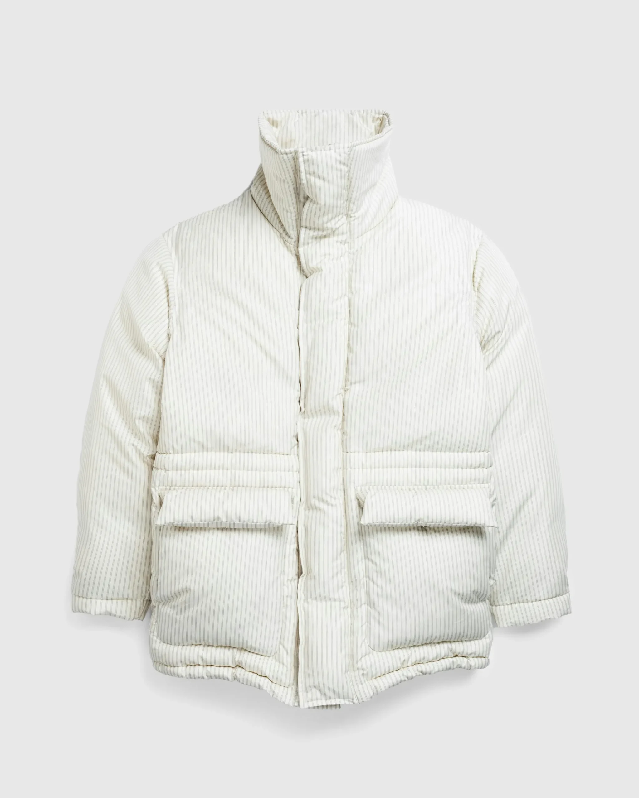 Tekla Stripe Down Jacket Snow Stripes- Outerwear