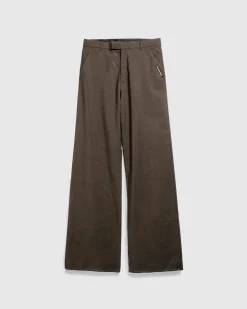 Martine Rose Tailored Extended Wide Leg Trouser Brown Houndstooth- Pants