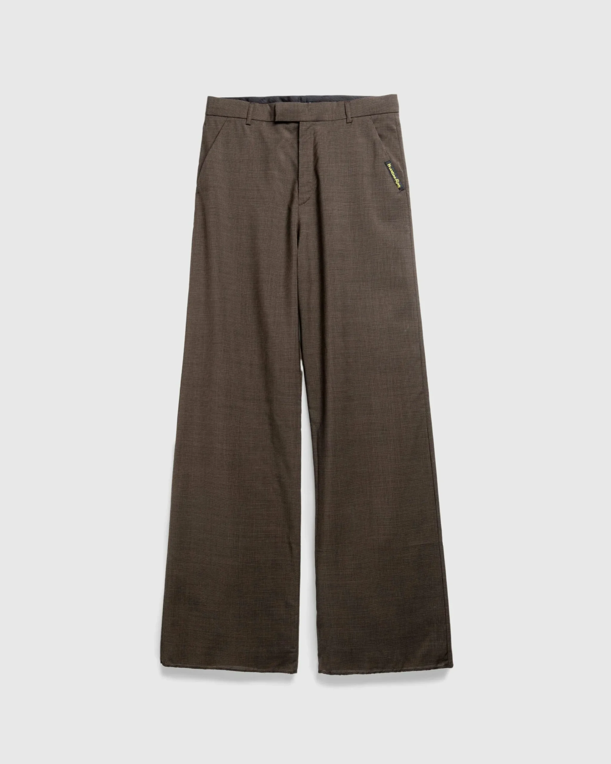 Martine Rose Tailored Extended Wide Leg Trouser Brown Houndstooth- Pants