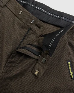 Martine Rose Tailored Extended Wide Leg Trouser Brown Houndstooth- Pants