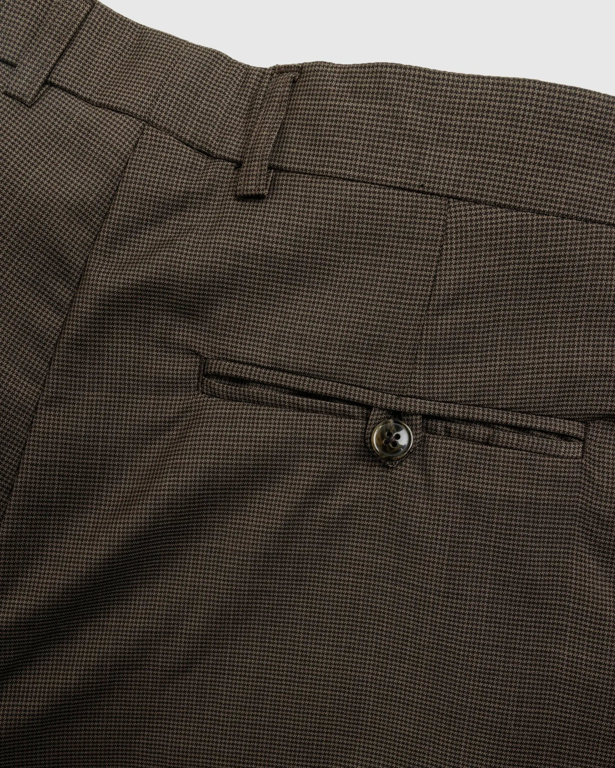 Martine Rose Tailored Extended Wide Leg Trouser Brown Houndstooth- Pants