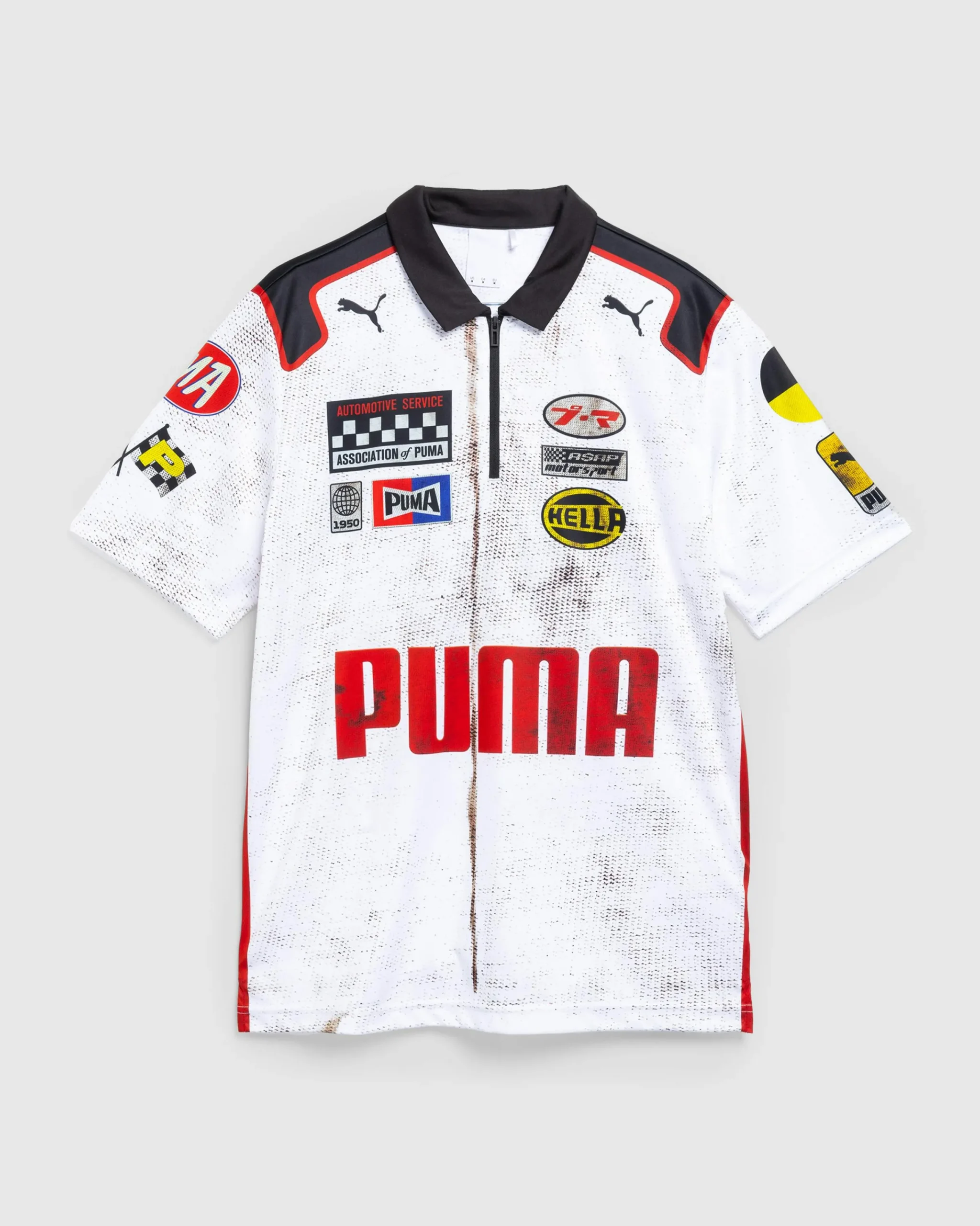 Puma Team Zip Polo White- Tops