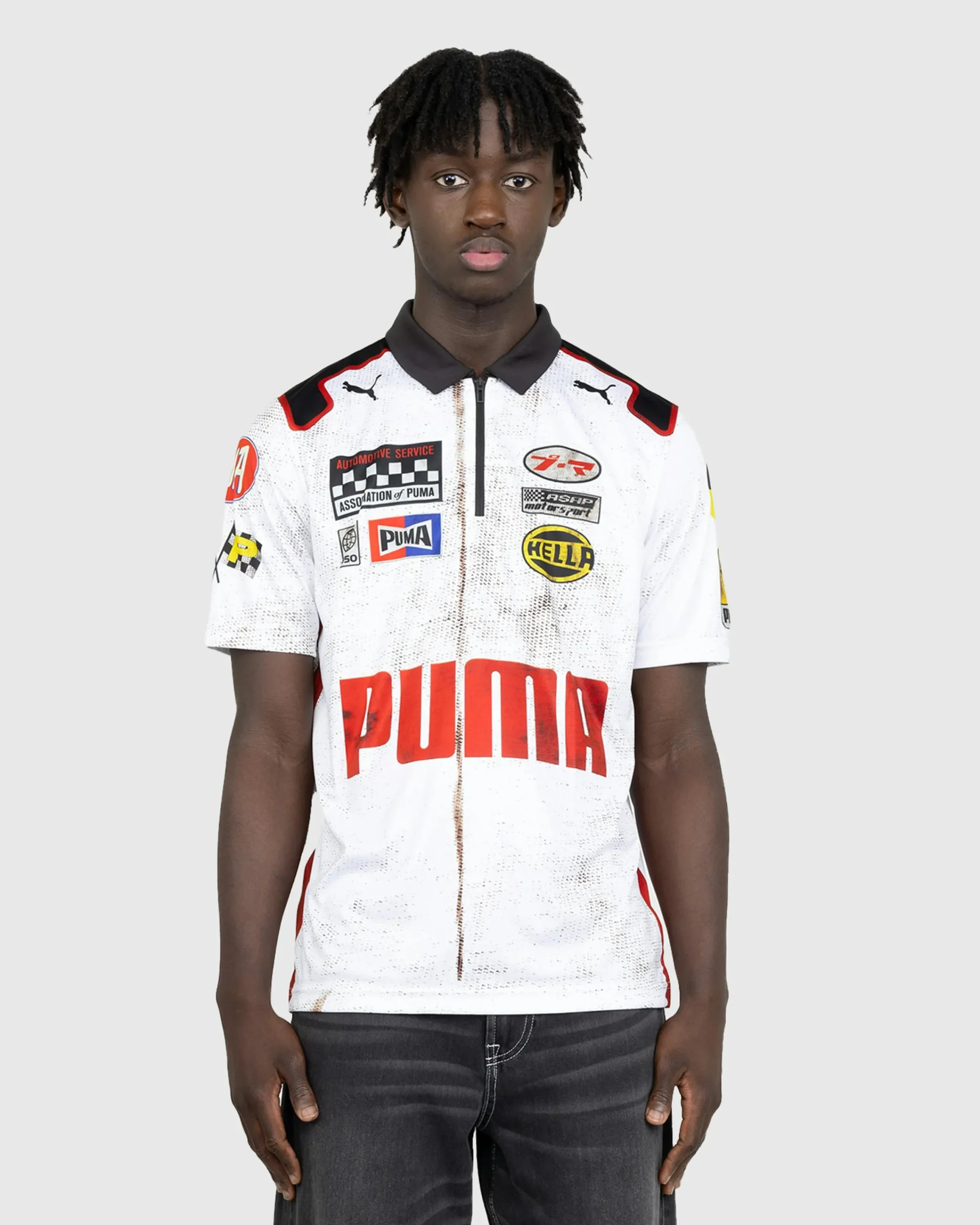 Puma Team Zip Polo White- Tops