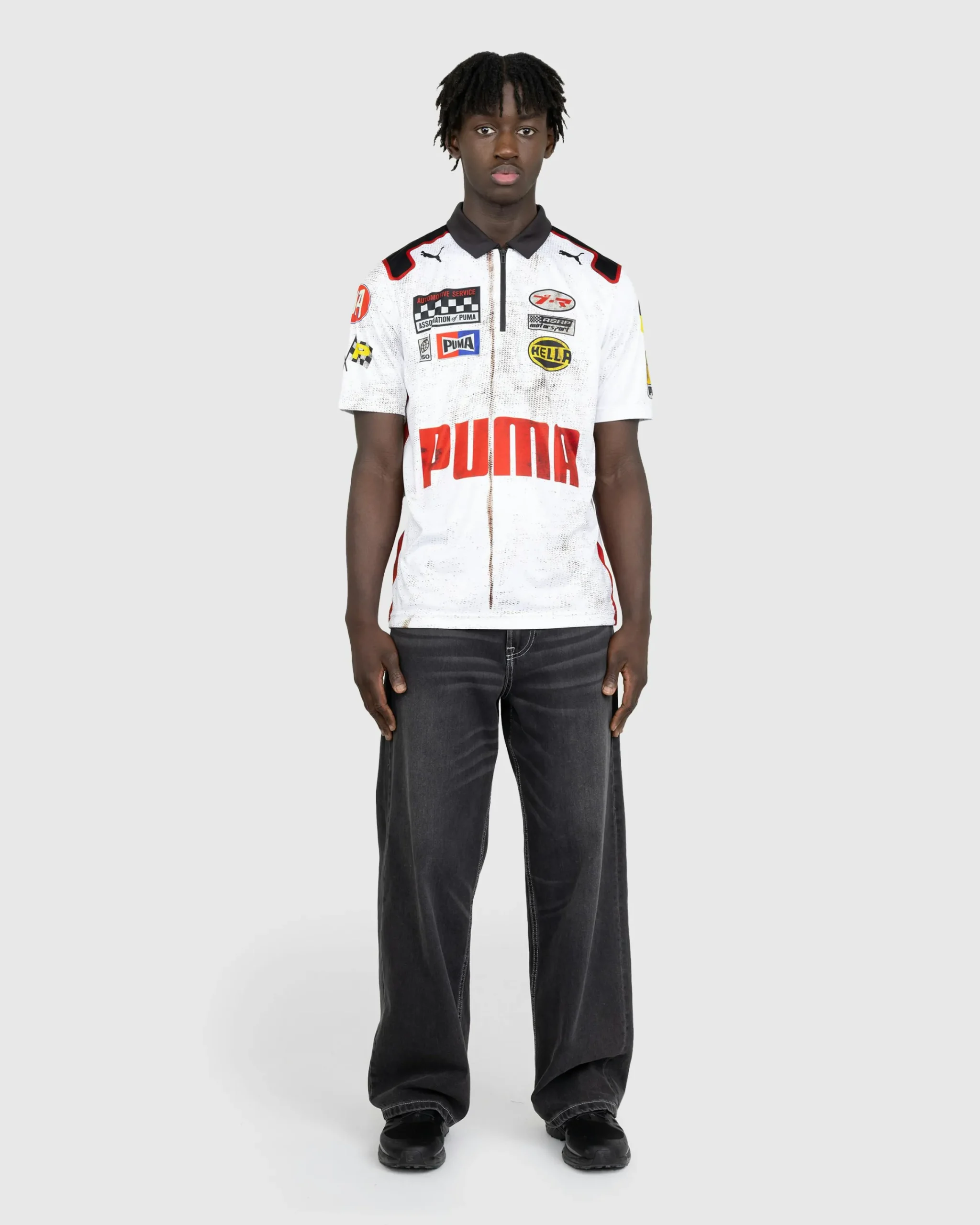 Puma Team Zip Polo White- Tops