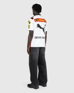 Puma Team Zip Polo White- Tops