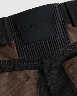 Mugler Technical Fabric Cargo Shorts Black/Dark Chocolate- Shorts