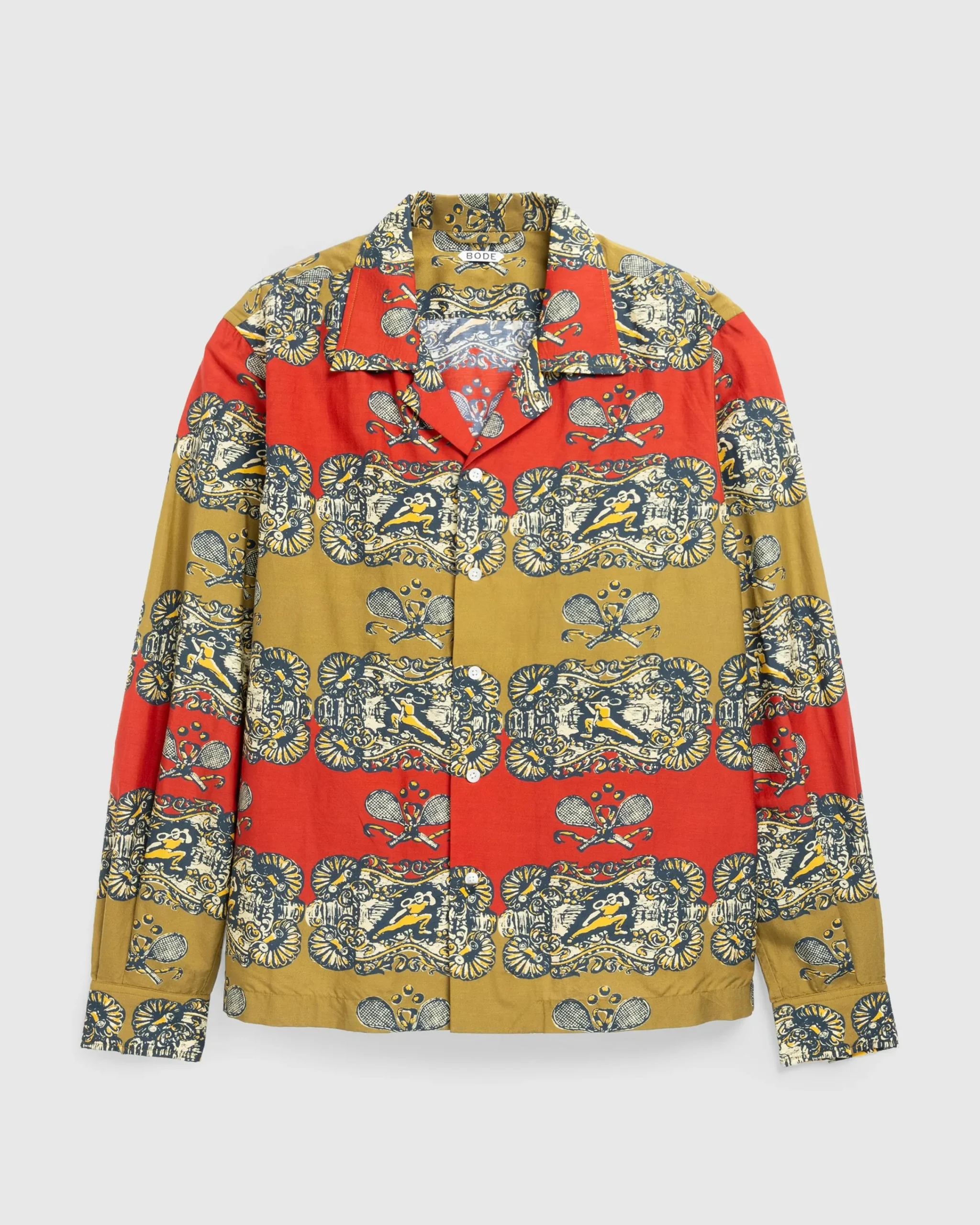 Bode Tennis Court Long-Sleeve Shirt- Shirts