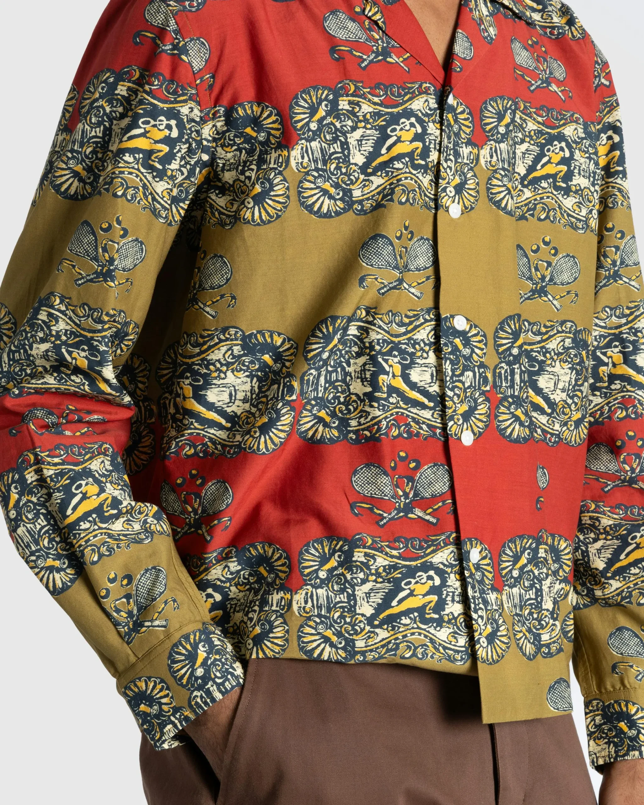 Bode Tennis Court Long-Sleeve Shirt- Shirts