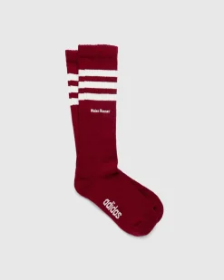 adidas Three Stripes Sock Burgundy/White- Socks