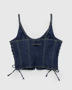 Jean Paul Gaultier Topstitch Corset Indigo- Tops