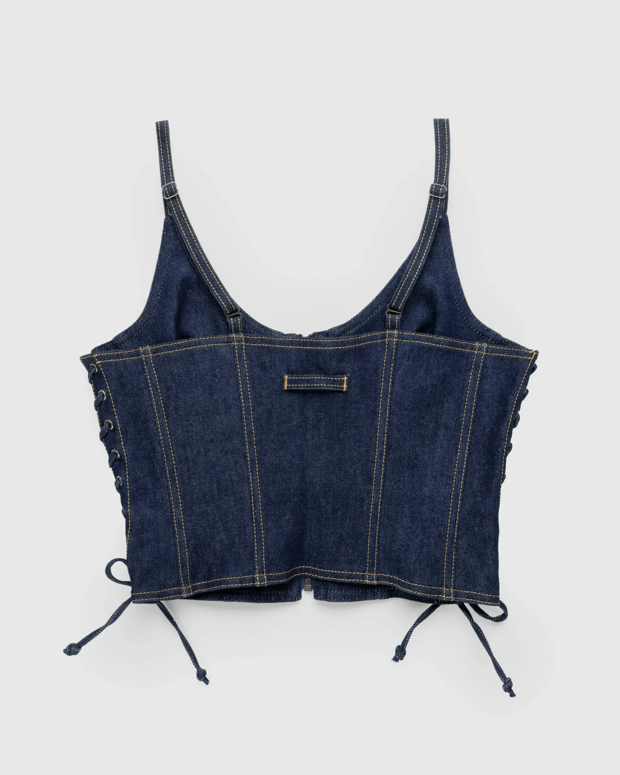 Jean Paul Gaultier Topstitch Corset Indigo- Tops