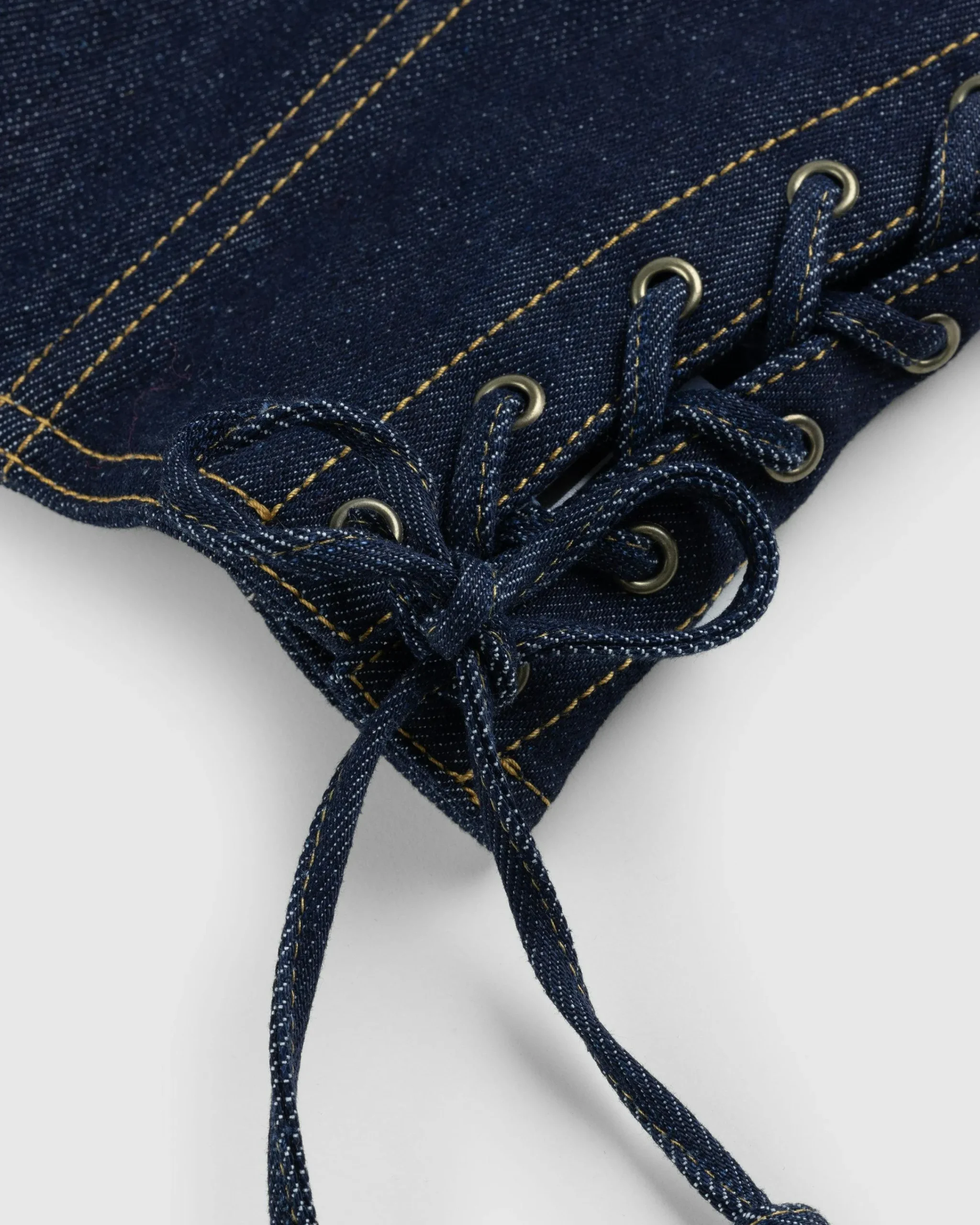 Jean Paul Gaultier Topstitch Corset Indigo- Tops