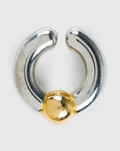 Jean Paul Gaultier Tube Ear Cuff Silver/Gold- Jewelry