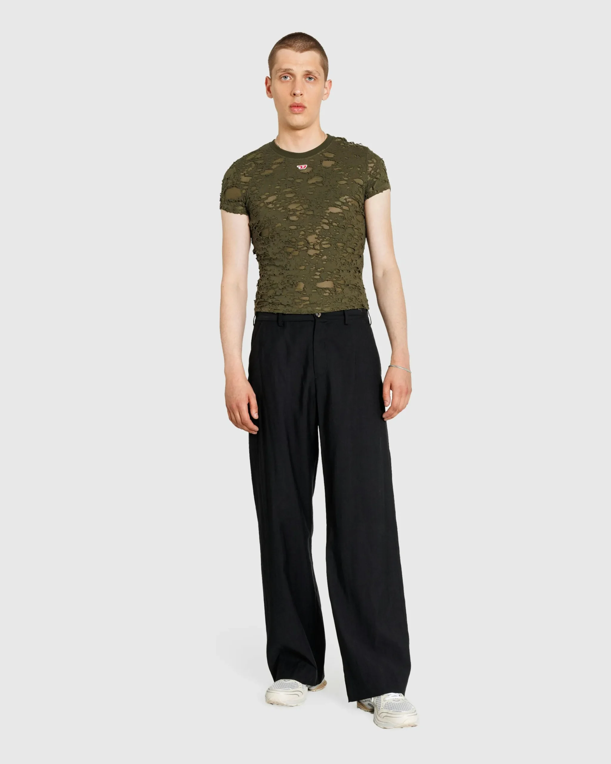 Diesel T-Uncutie-Long-P2 Top Olive Night- Tops