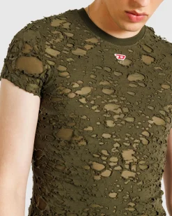 Diesel T-Uncutie-Long-P2 Top Olive Night- Tops