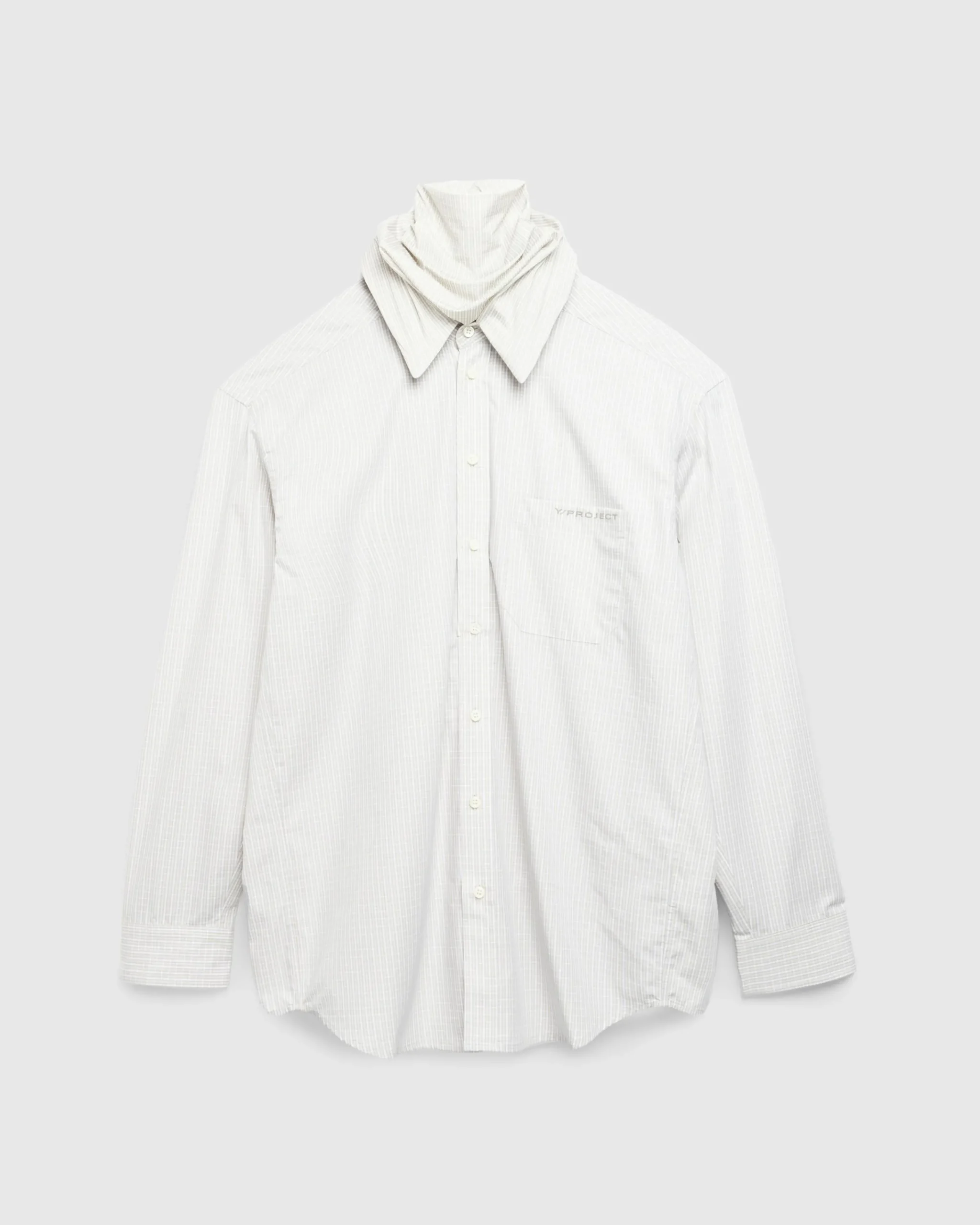 Y/Project Turtleneck Shirt Beige Check- Knitwear