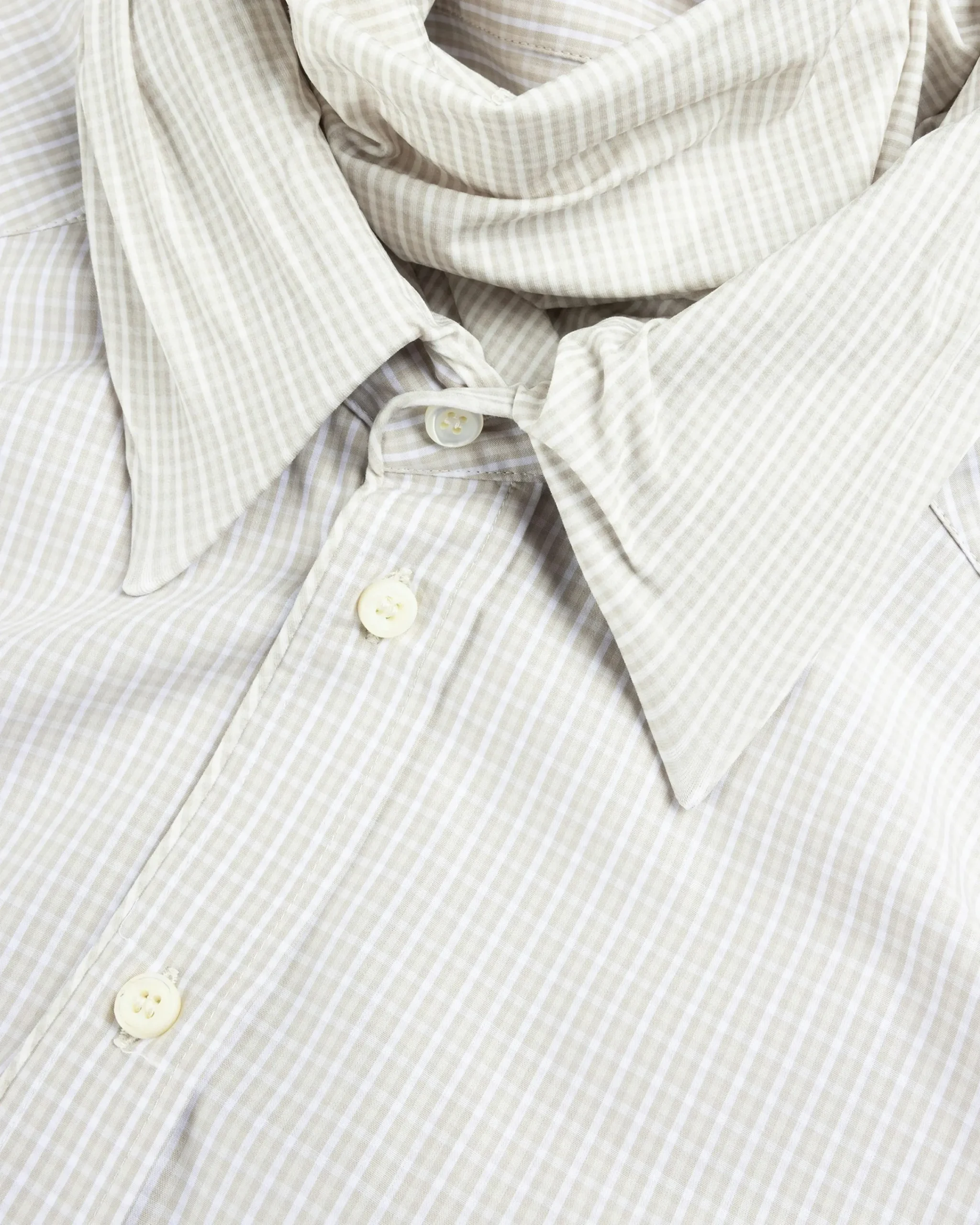 Y/Project Turtleneck Shirt Beige Check- Knitwear