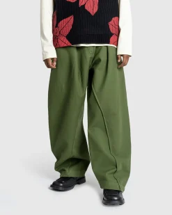 J.W. Anderson Twisted Seam Trousers Dark Green- Pants