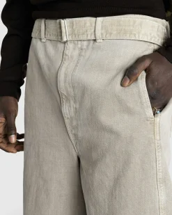 Lemaire Twisted Short Denim Snow Beige- Shorts