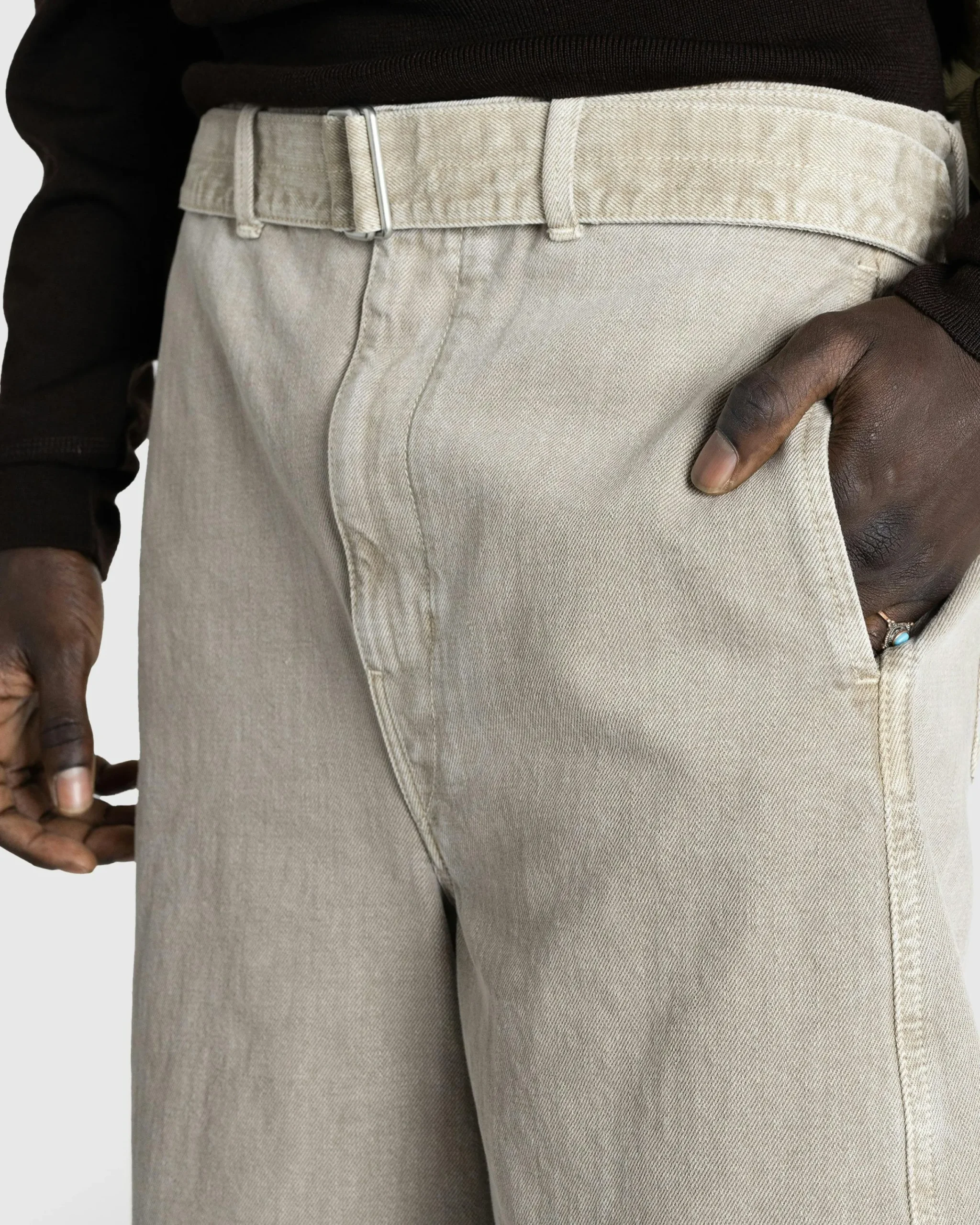 Lemaire Twisted Short Denim Snow Beige- Shorts