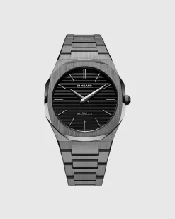 D1 Milano Ultra Thin Bracelet 40mm Gun Metal- Watches