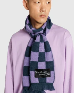 Stockholm Surfboard Club Umi Scarf Purple Check- Scarves