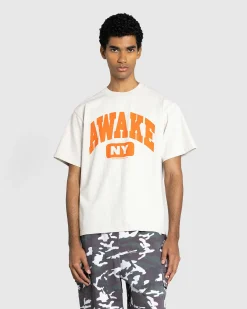 Awake NY Varsity Tee Charcoal Heather- Tops