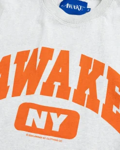Awake NY Varsity Tee Charcoal Heather- Tops
