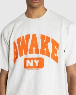 Awake NY Varsity Tee Charcoal Heather- Tops