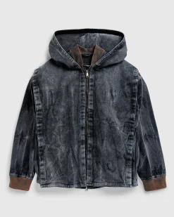 Y/Project Velcro Denim Jacket Black Vertical Whiskers- Outerwear