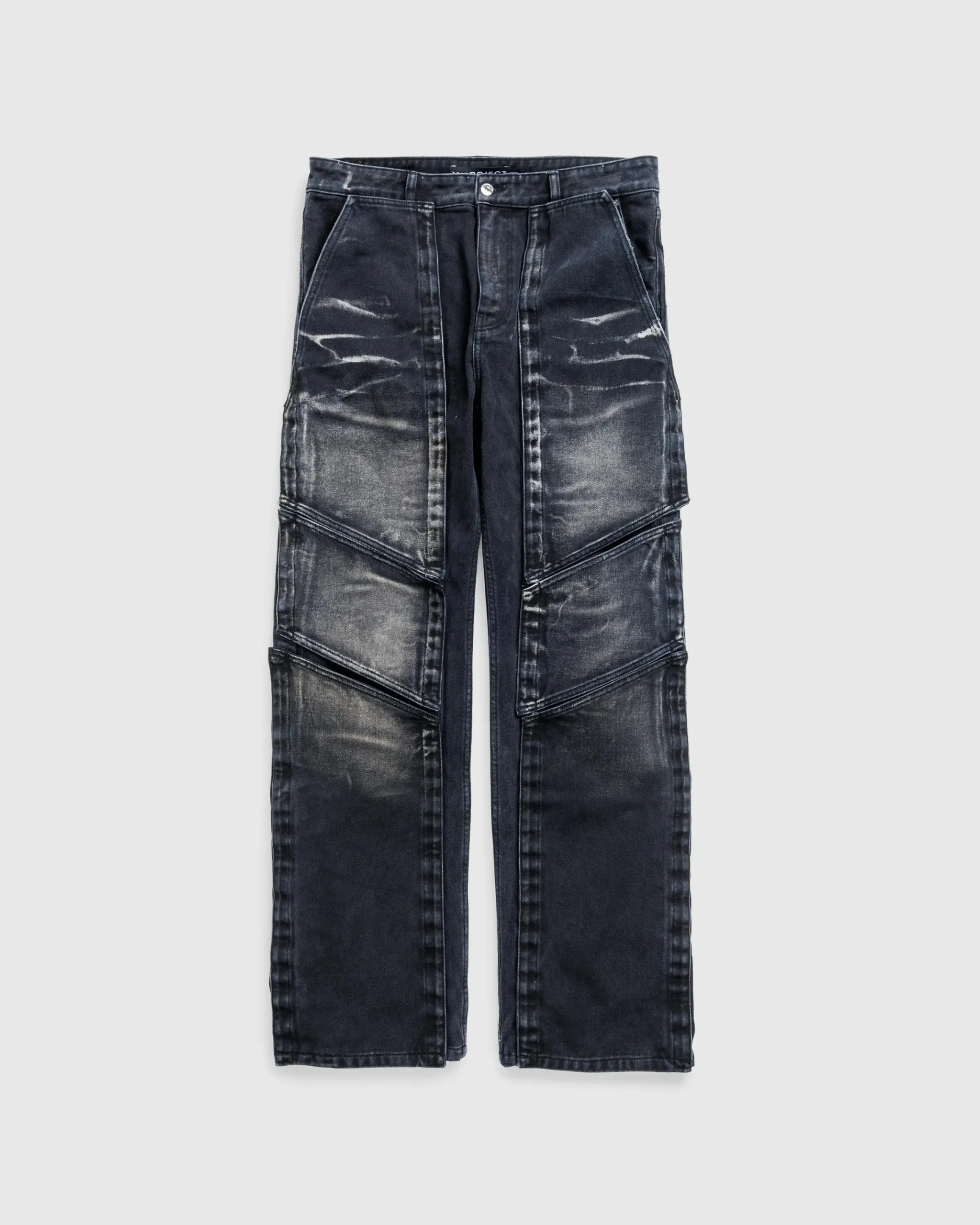 Y/Project Velcro Multi Panel Jeans Faded Black- Pants